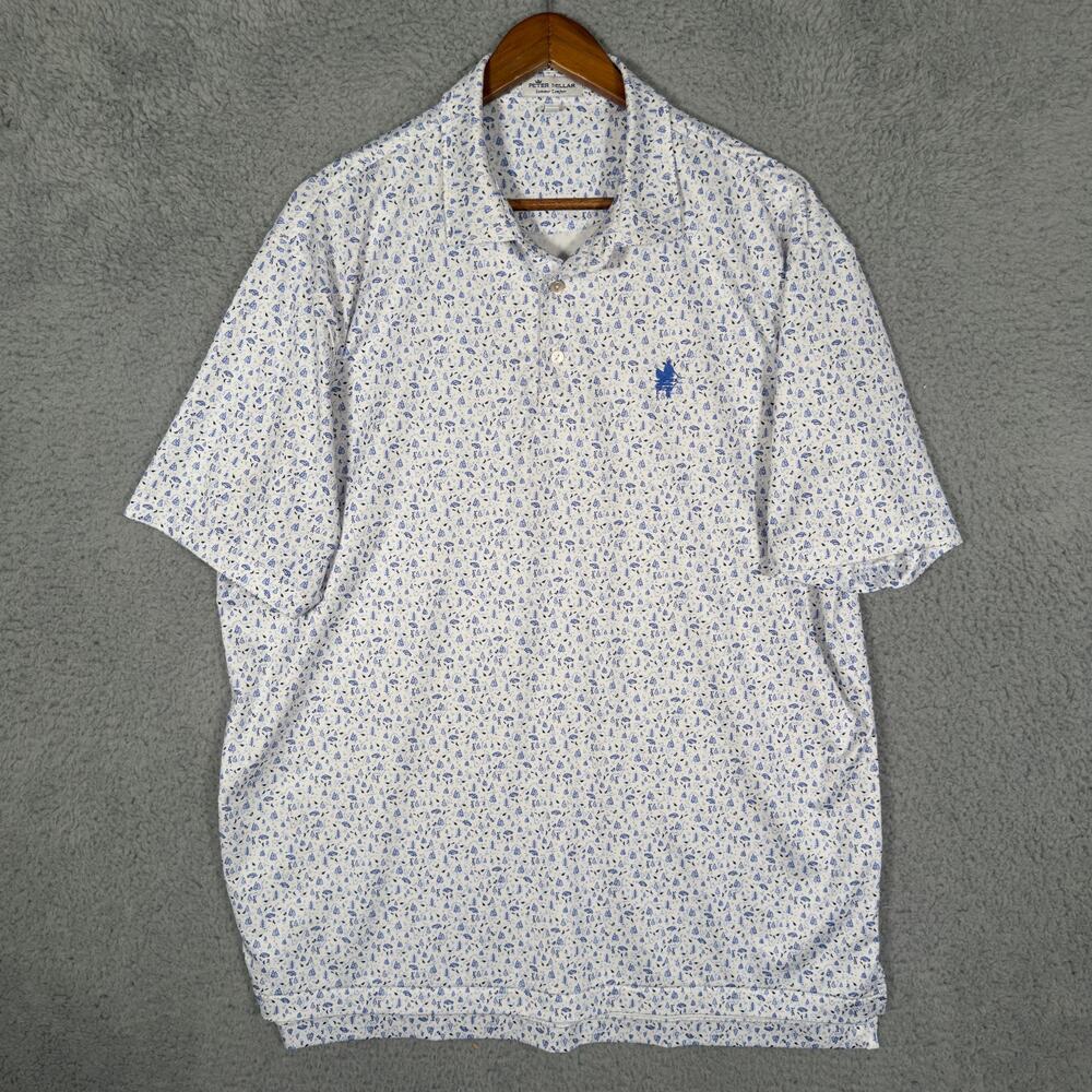 Peter Millar Sawyer Performance Golf Polo Shirt Mens Large Summer Comfort Forest